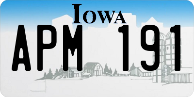 IA license plate APM191