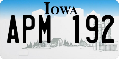 IA license plate APM192
