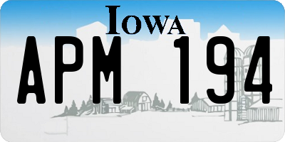 IA license plate APM194