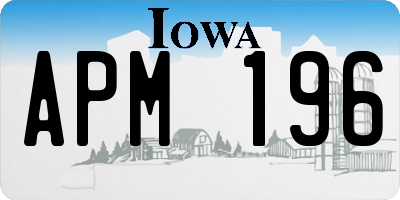 IA license plate APM196