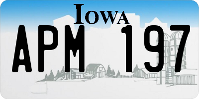 IA license plate APM197