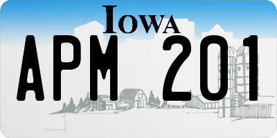 IA license plate APM201