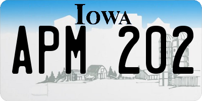 IA license plate APM202