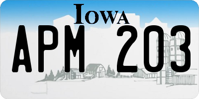 IA license plate APM203