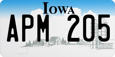 IA license plate APM205