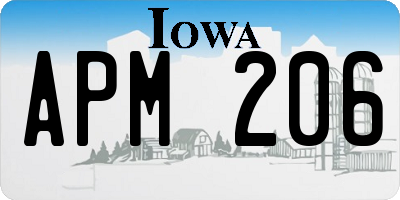 IA license plate APM206