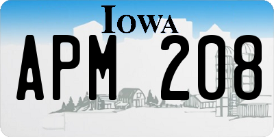 IA license plate APM208