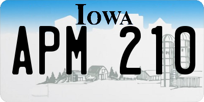 IA license plate APM210