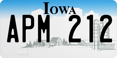 IA license plate APM212