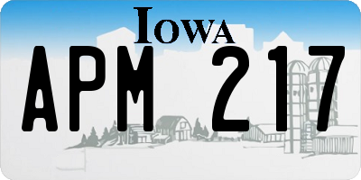 IA license plate APM217