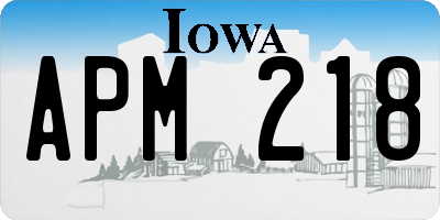 IA license plate APM218