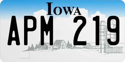 IA license plate APM219