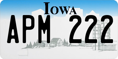 IA license plate APM222