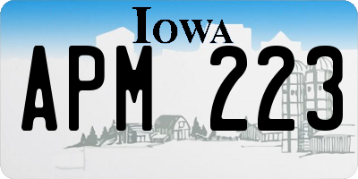 IA license plate APM223