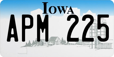 IA license plate APM225