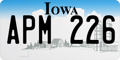 IA license plate APM226