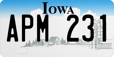 IA license plate APM231