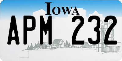 IA license plate APM232