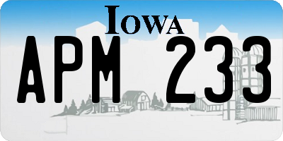 IA license plate APM233