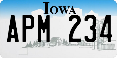 IA license plate APM234