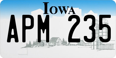 IA license plate APM235