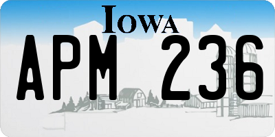 IA license plate APM236