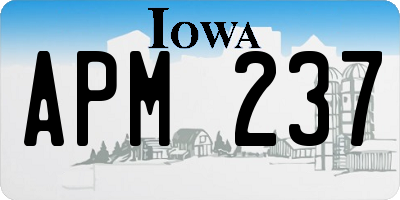 IA license plate APM237