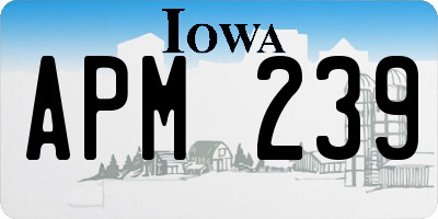 IA license plate APM239
