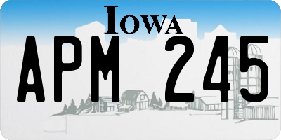 IA license plate APM245