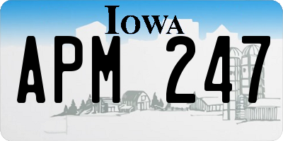 IA license plate APM247