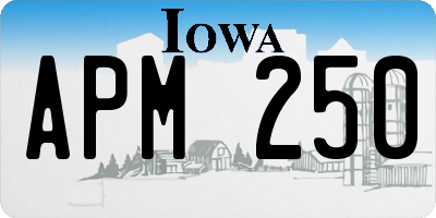 IA license plate APM250