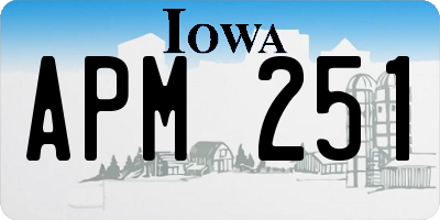 IA license plate APM251