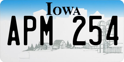IA license plate APM254