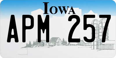 IA license plate APM257