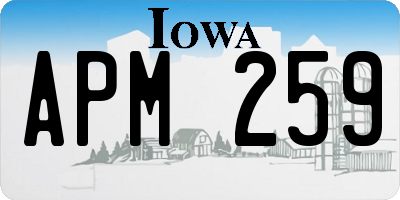 IA license plate APM259