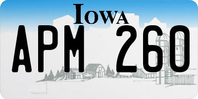IA license plate APM260