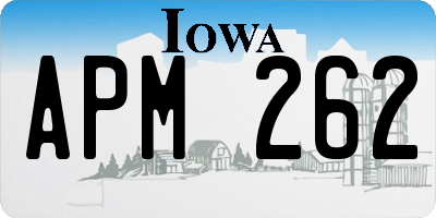 IA license plate APM262