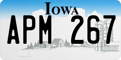 IA license plate APM267