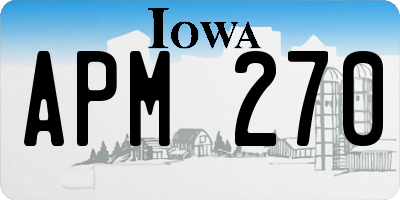 IA license plate APM270
