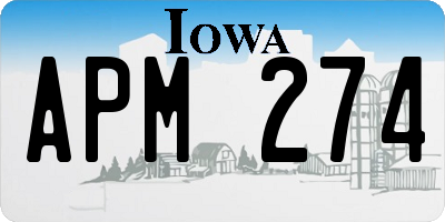 IA license plate APM274