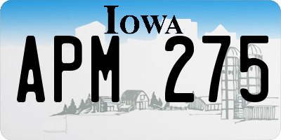 IA license plate APM275
