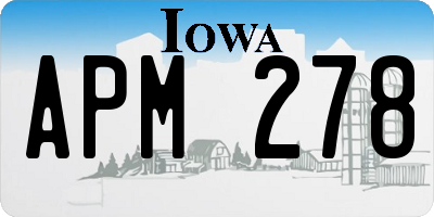 IA license plate APM278