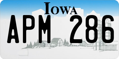 IA license plate APM286