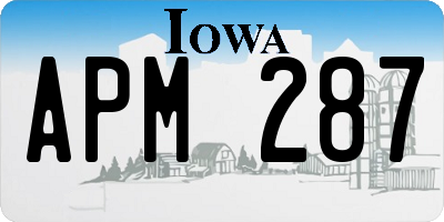 IA license plate APM287