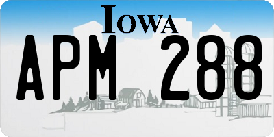 IA license plate APM288