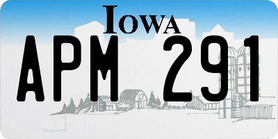 IA license plate APM291