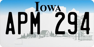 IA license plate APM294