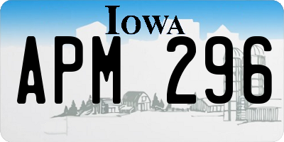 IA license plate APM296