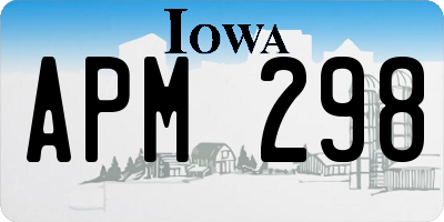 IA license plate APM298
