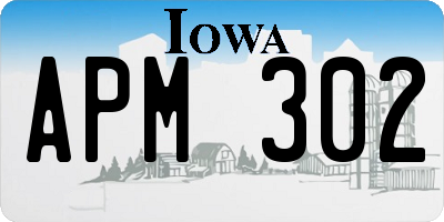 IA license plate APM302